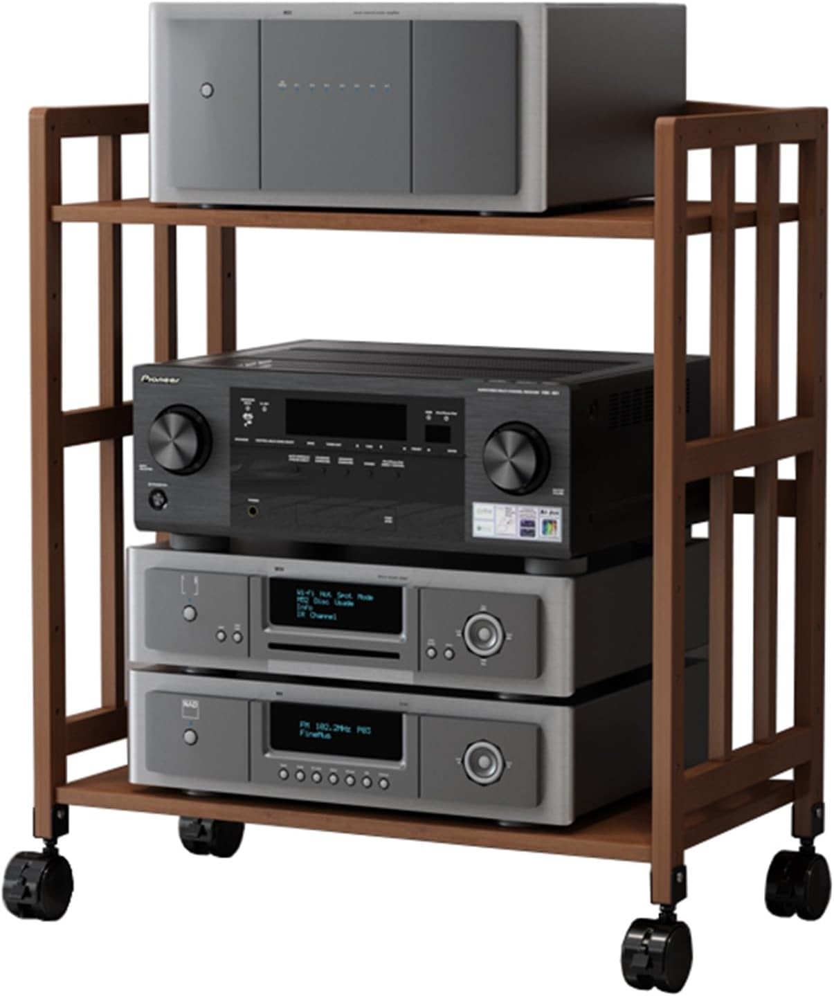 DLYZAYE 2-Tier AV Media Stand with Wheels