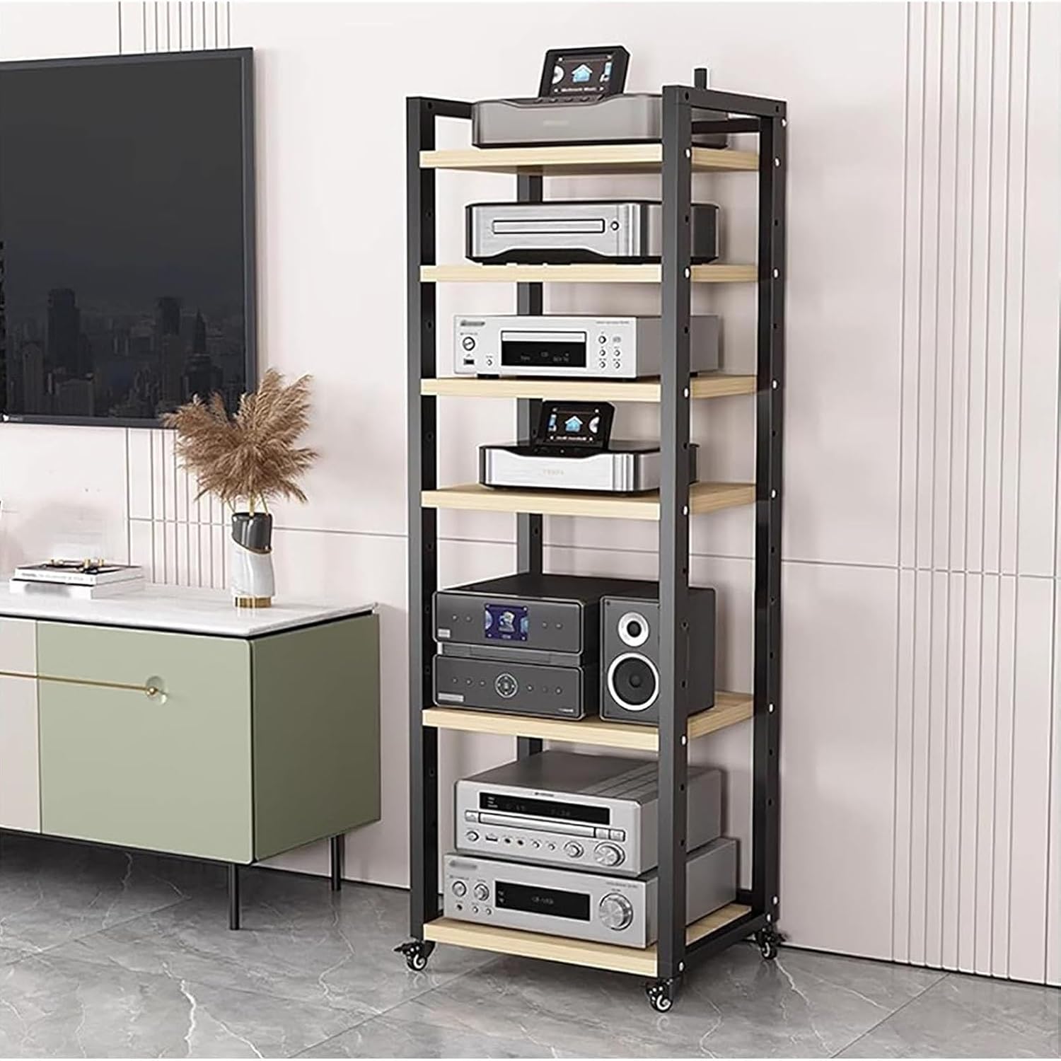Media Stand 7 8 6 5 Tier AV Media Stand Cabinet Floor-Standing Audio Rack