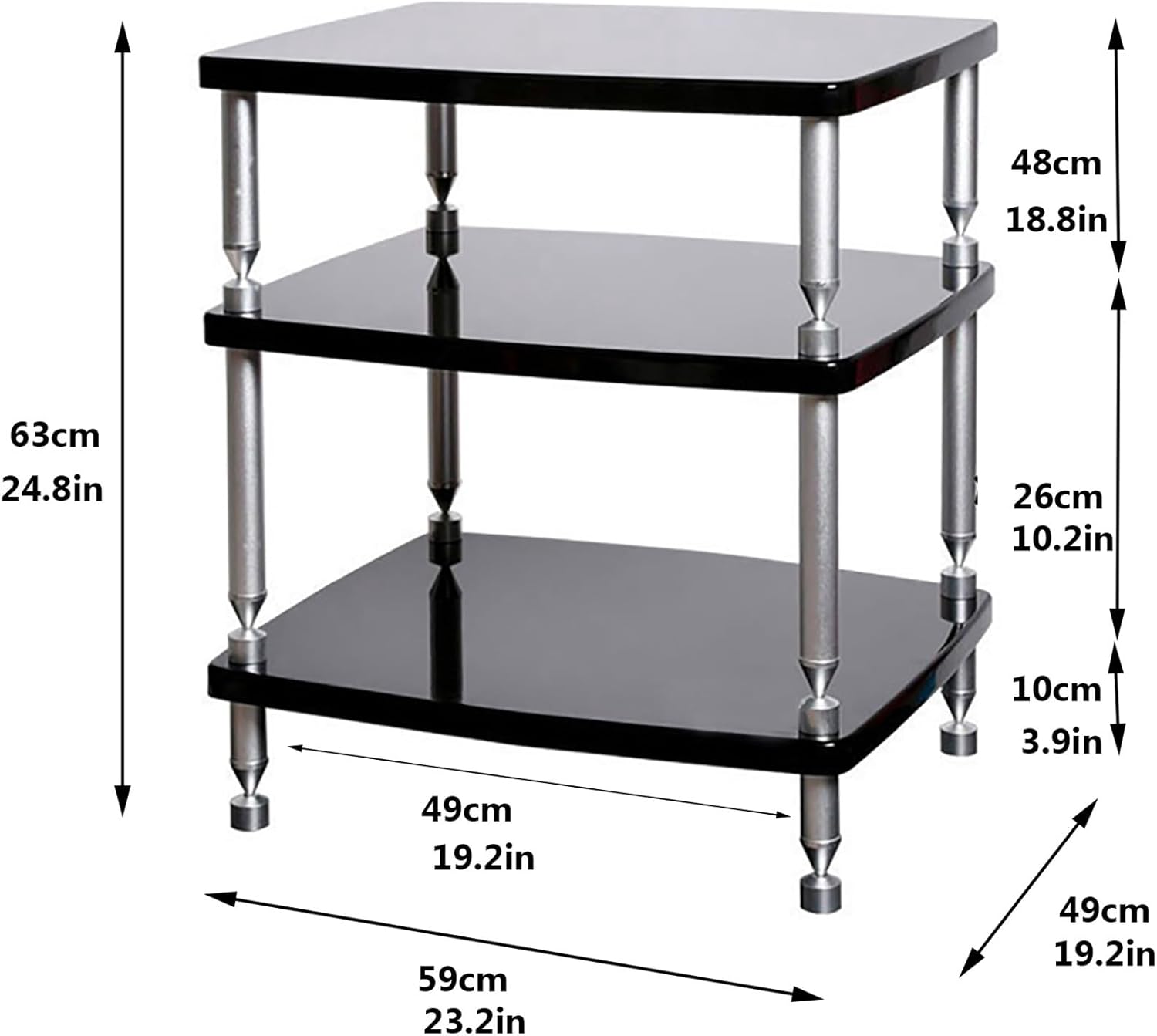 ZGNMK Stereo Stand Record Player Console Cabinet Corner Rack Entertainment Center with Shelves