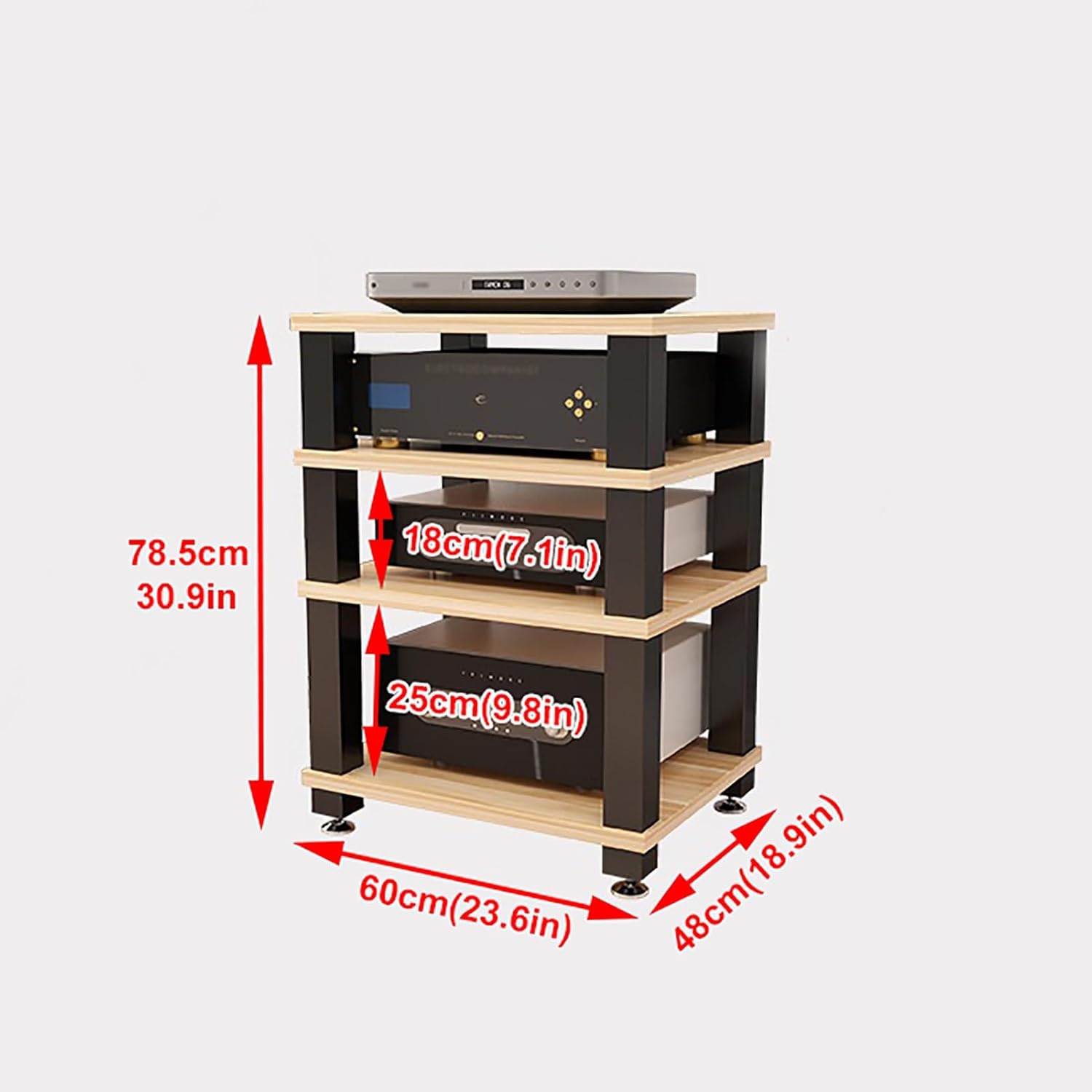 JIAHESHYP 4-Tier AV Media Stand Corner Shelf