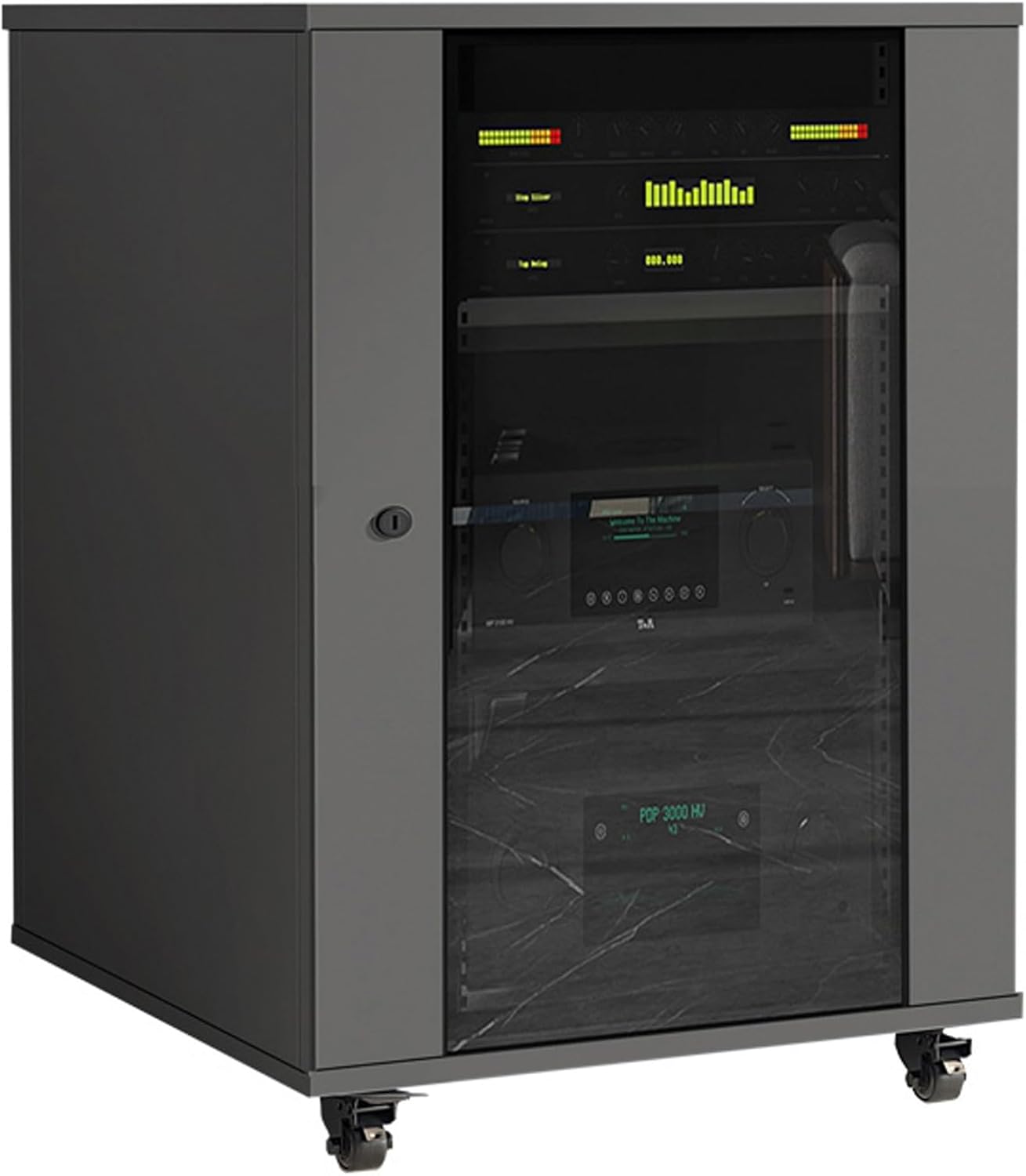 YITAYMLI 2/3 Tier AV Stereo Cabinet Movable