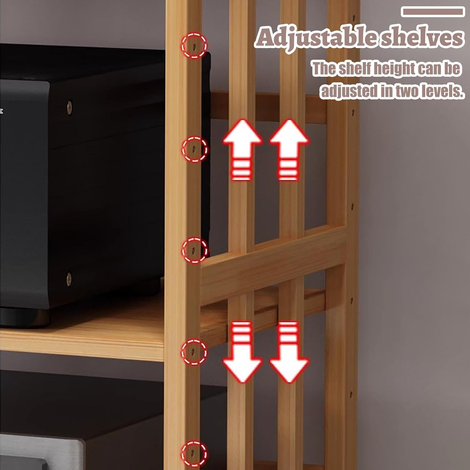 ZOCWJK Stand Movable Audio Equipment Cabinet w/Adjustable Shelf