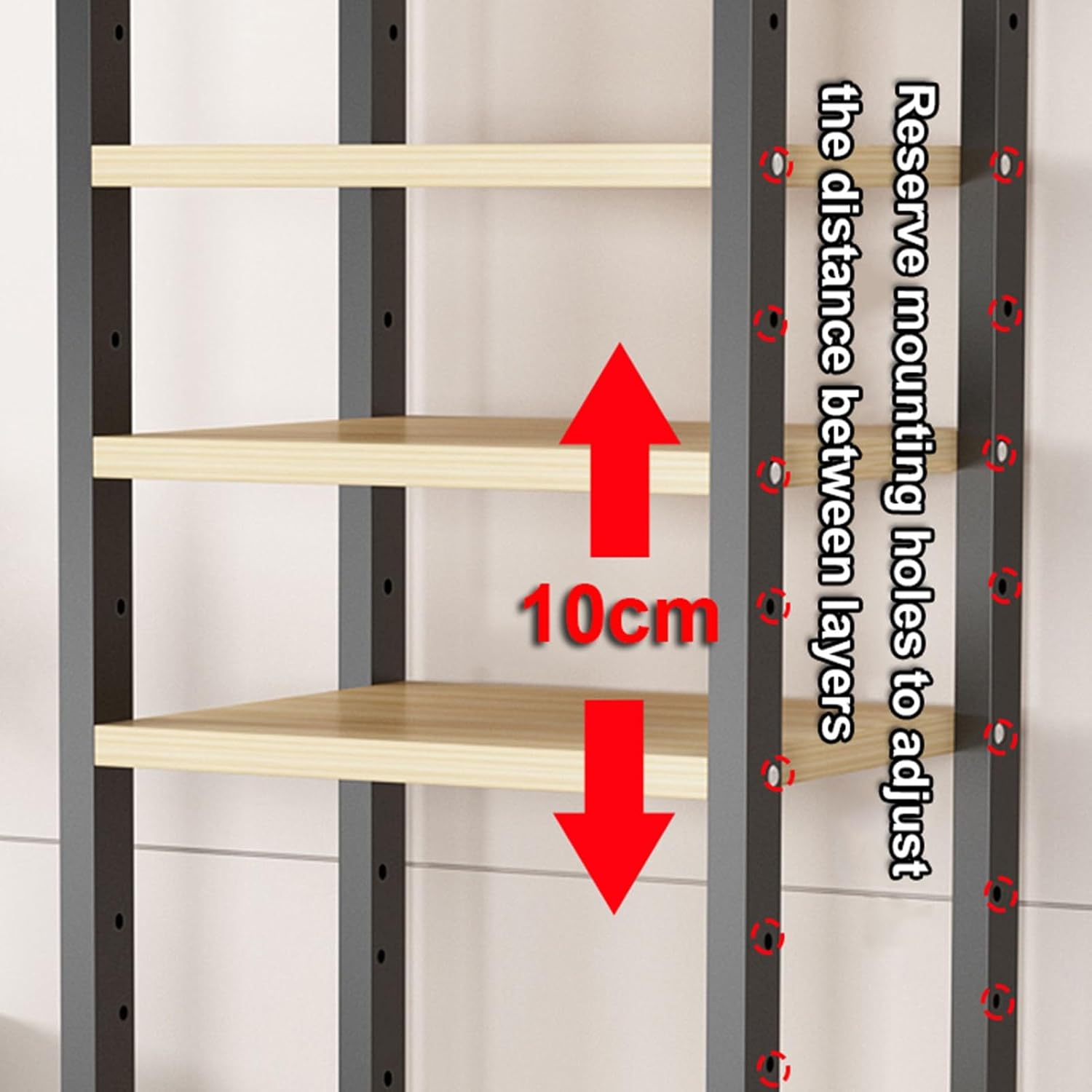 5/6/7/8 Tier Furniture Media Stand DVD CD Player Stand Audio Rack Power Amplifier Equipment Cabinet with Height Adjustable Wooden Shelf Multifunctional Storage Shelves (Color : A-5 Tier