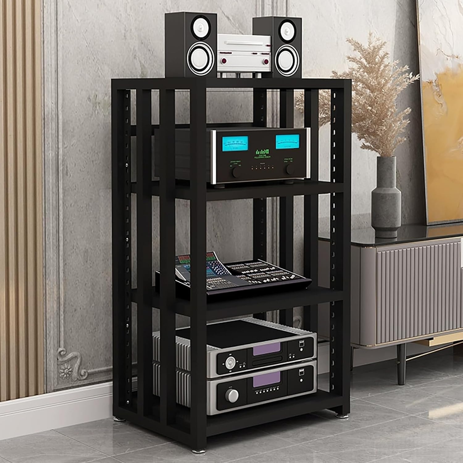 JIAOCKJIAO 4 Tier Media Stand