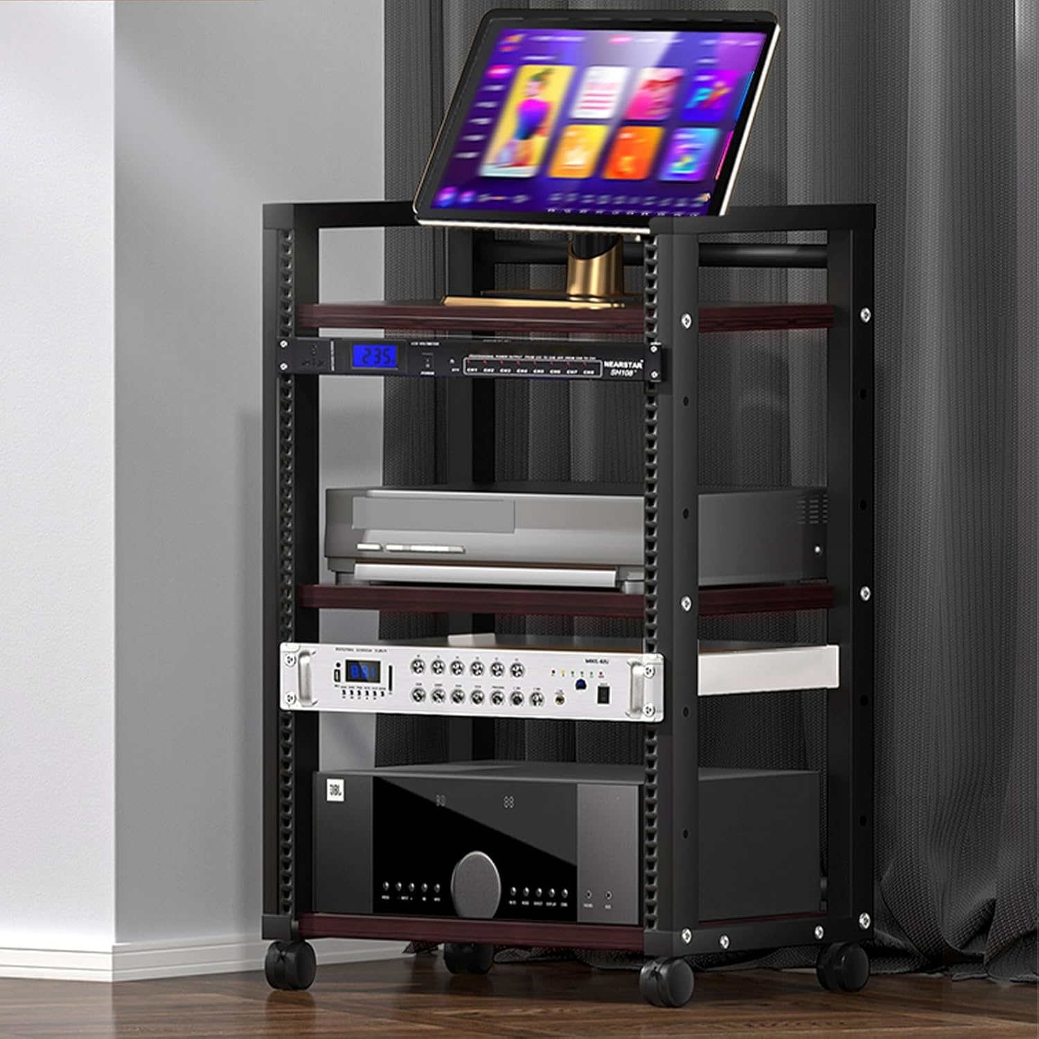 Zdlopteron 3 Tier Media Stand With Wheels