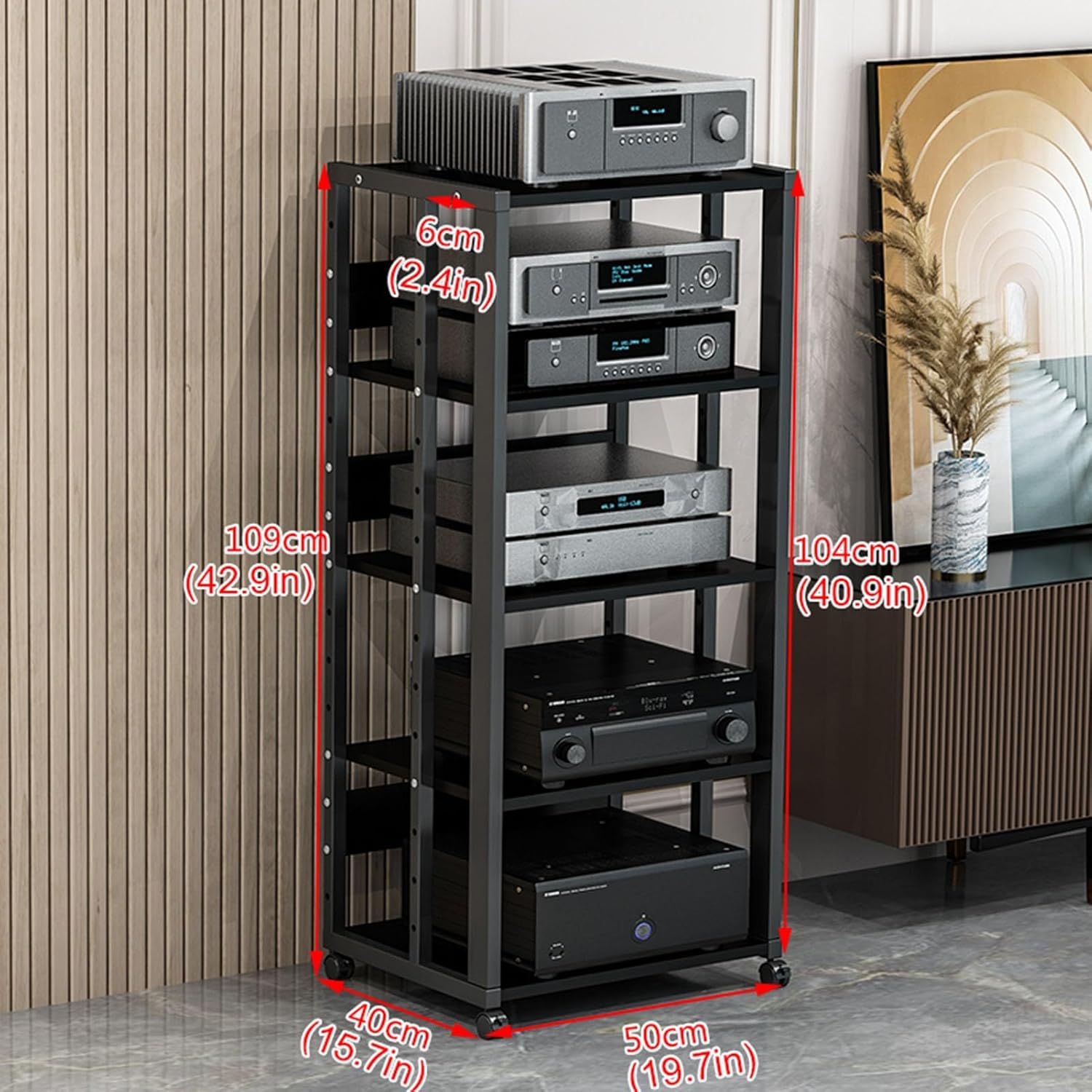 5-Tier Movable Media Storage Cabinet