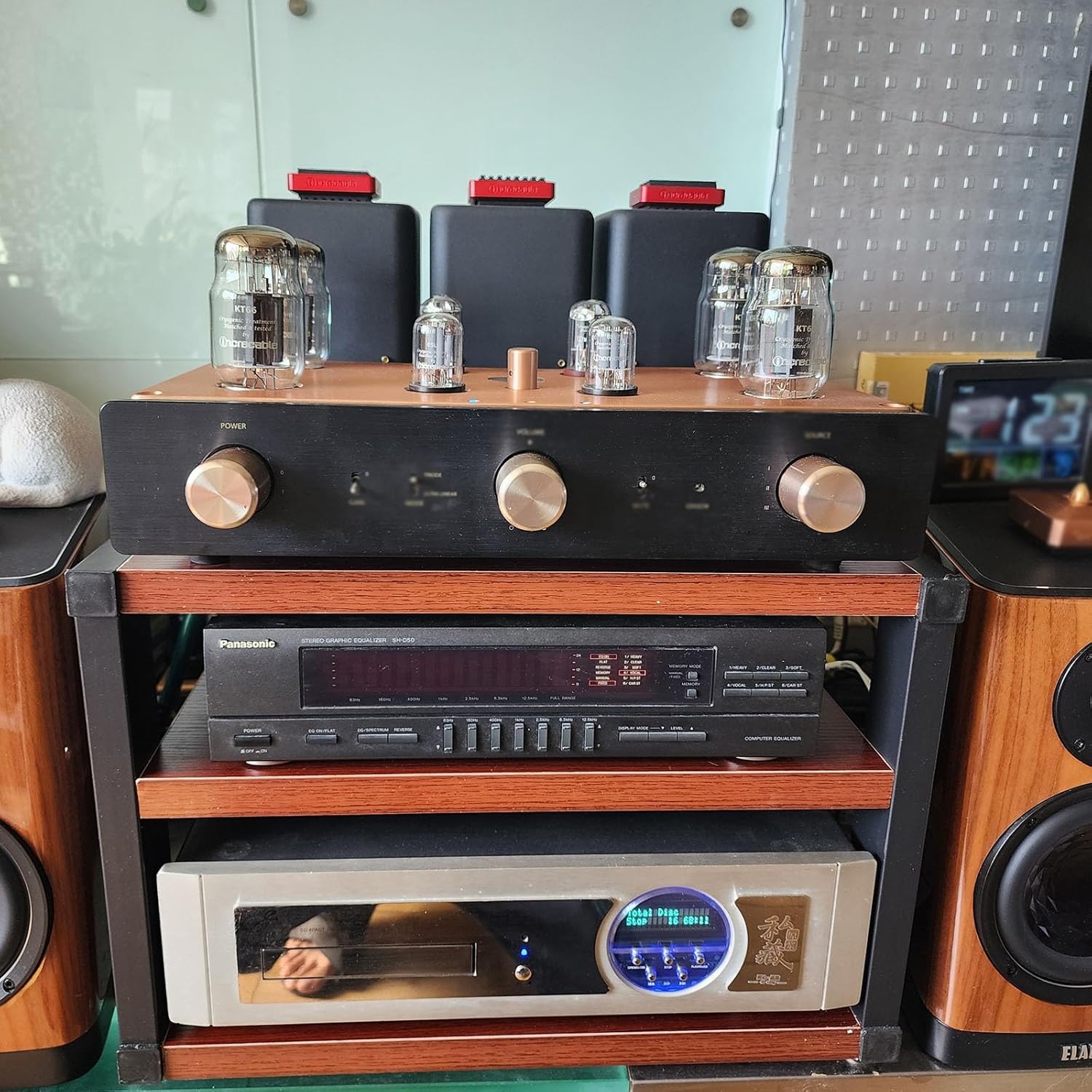 YLLFFLL Small Media Stereo Stand Equipment Shelf - Free Standing Home & Commercial Audio Component Rack - Entertainment Stand with 25mm Thickened Plate for Soundbar