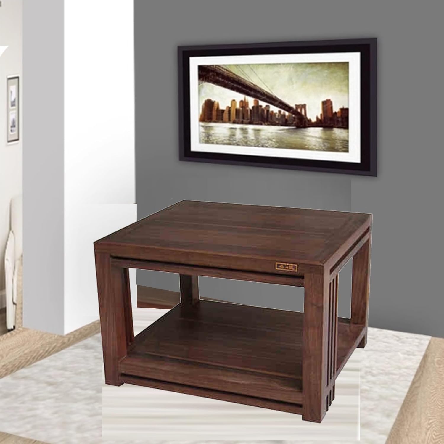 KUKIXKK Media Shelf Storage Cabinet with Cable Management