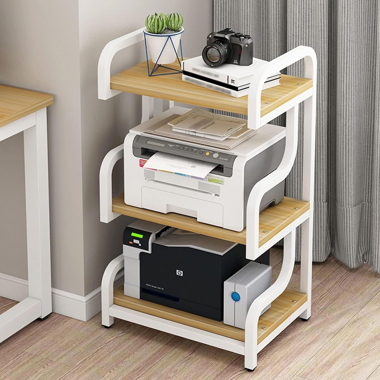 YLQFGUVWK 3 Tier AV Media Stand Wooden Corner Shelf Assembly Cabinet Stereo Audio Rack Tower Tower