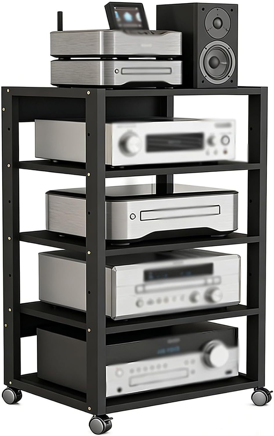 YLLFFLL 4 5 Shelf Media Rack or Stands for Small Spaces