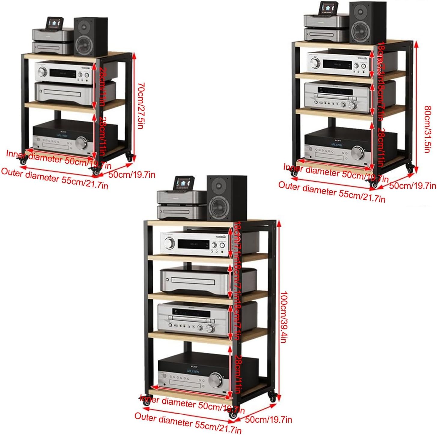 LHXLSH Stereo Stand with Wheels