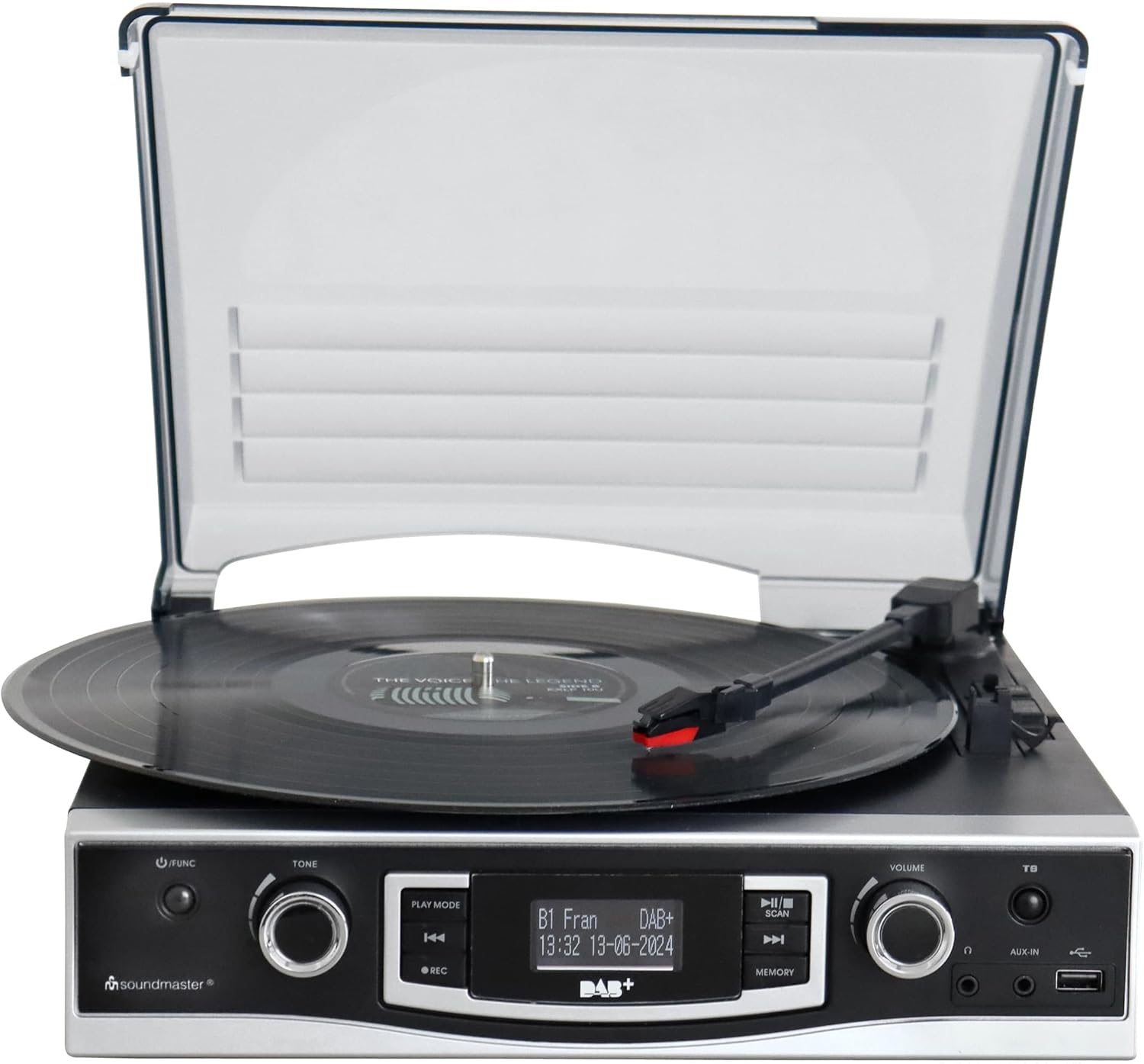 Soundmaster PL590SW Turntable DAB+ Radio USB MP3 Built-in Speaker Headphone Jack Encoding