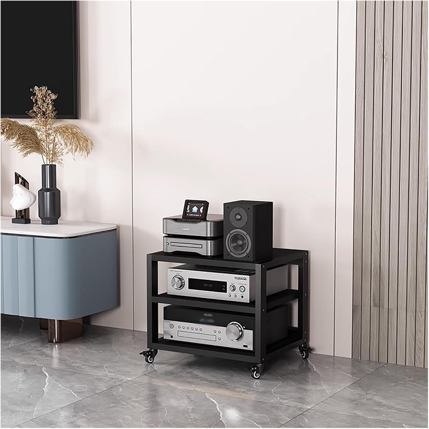 YLLFFLL Mobile Audio Equipment Rack with Wheels