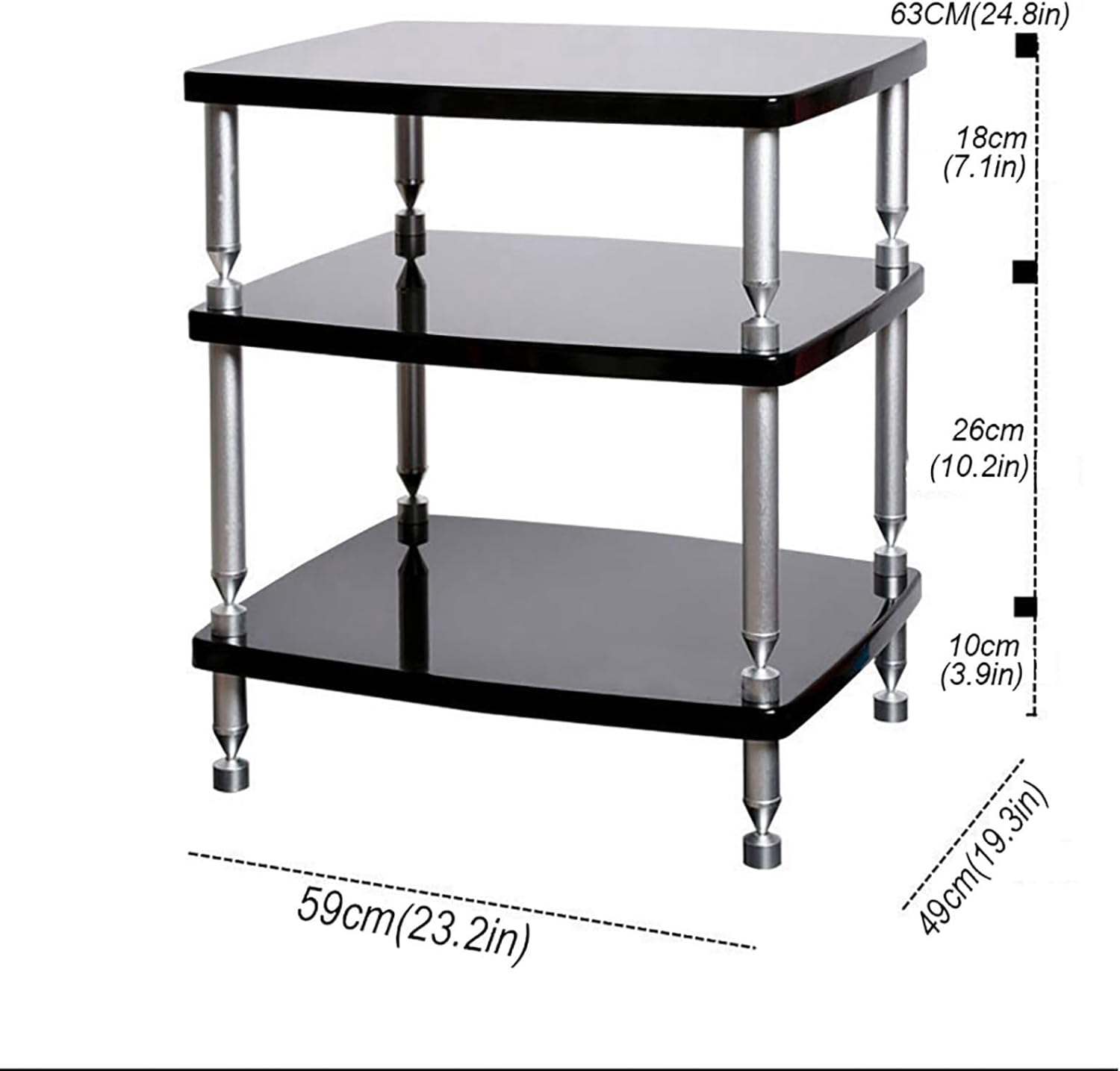 JIAHESHYP 1/2/3/4-Tier Modern AV Cabinet with Ample Storage for Entertainment Stereo Components