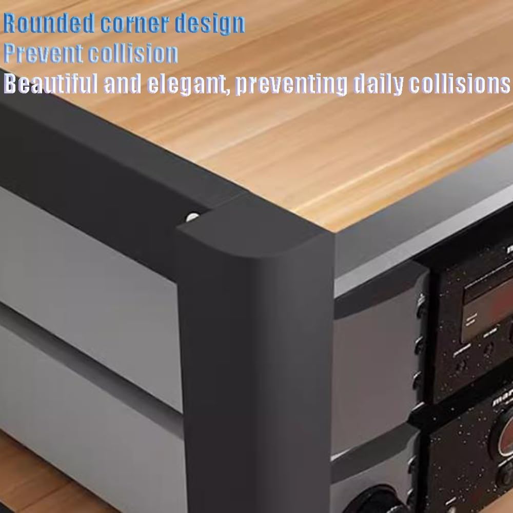 ZYXQQJ Home Theatre HiFi Amplifier Rack Movable Media Stand CD Player Stand 2/3/4/5 Tier Floor-Standing Audio Tower Stereo Cabinet(Teak