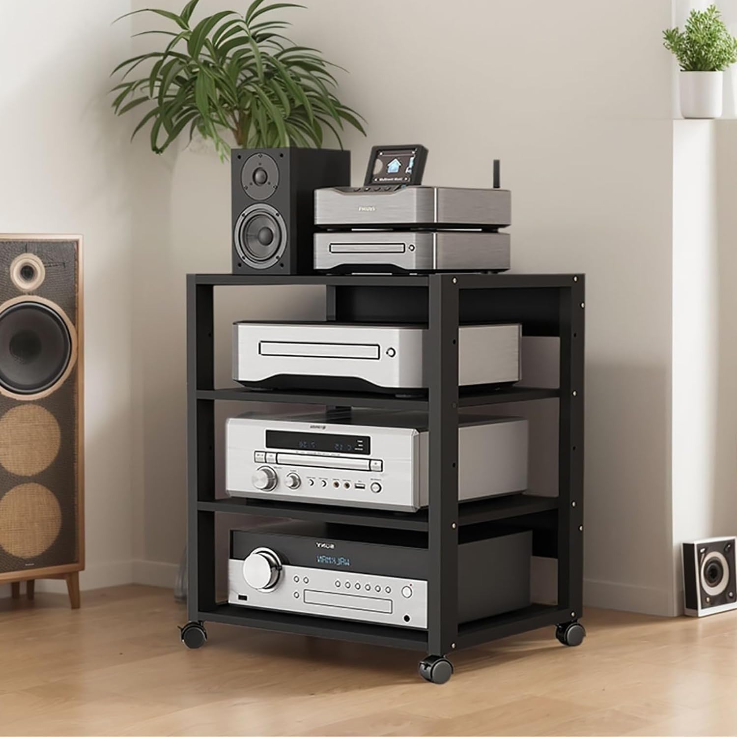 3/4/5 Tier AV Media Tower Stereo Cabinet