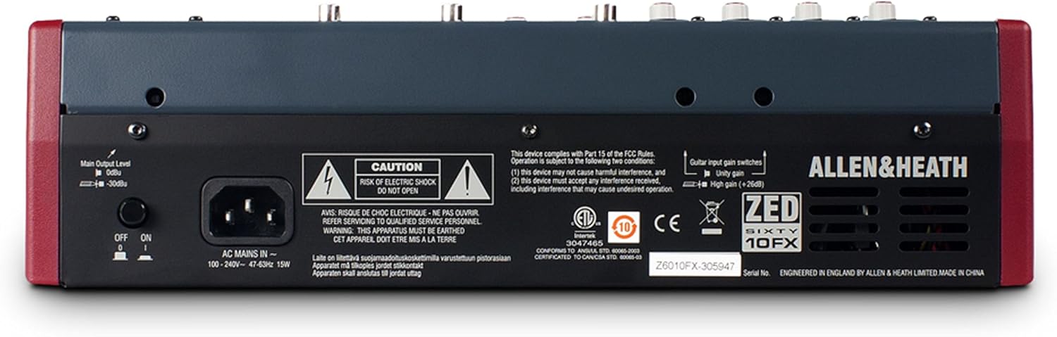 Allen & Heath ZED60-10FX - Touring Quality Audio Mixer with 2 Mic/Line