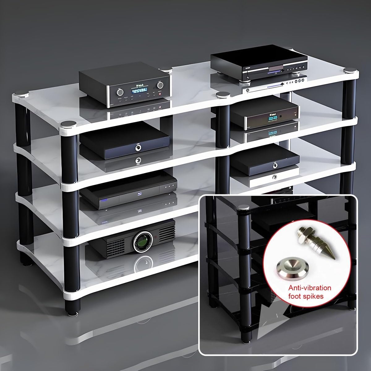 1.2.3.4Tier AV Media Stand CD Player Stand