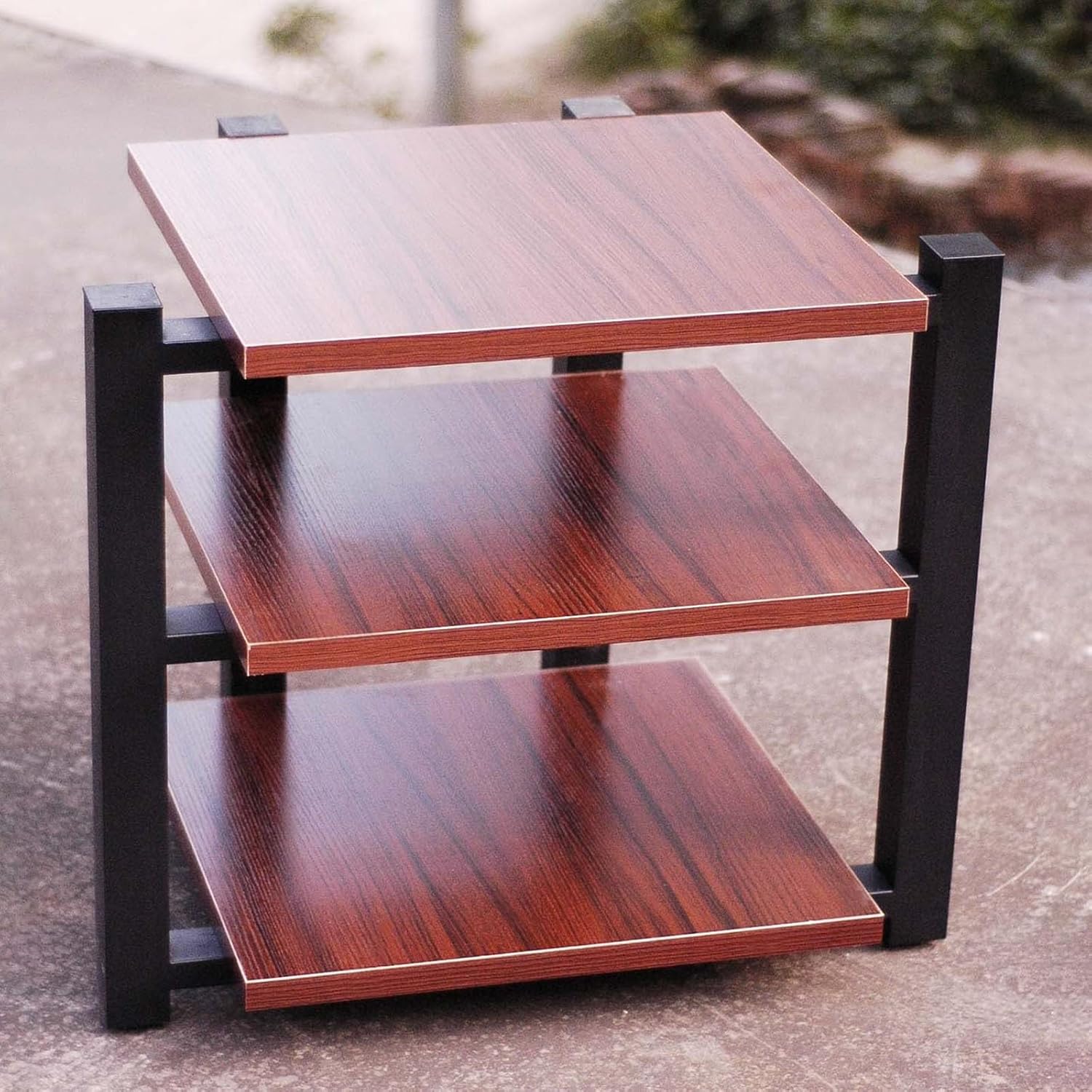 BAYTEWJX Gaming Shelf Floor-Standing Audio Rack Stereo Cabinet Video Media Stand Audio Rack Speaker Display Stand Corner Audio Tower for Gaming Meeting Livingroom Recording Room.(Walnut