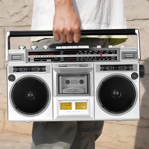 Portable Bluetooth CD Player & Cassette Recorder with AM/FM Radio