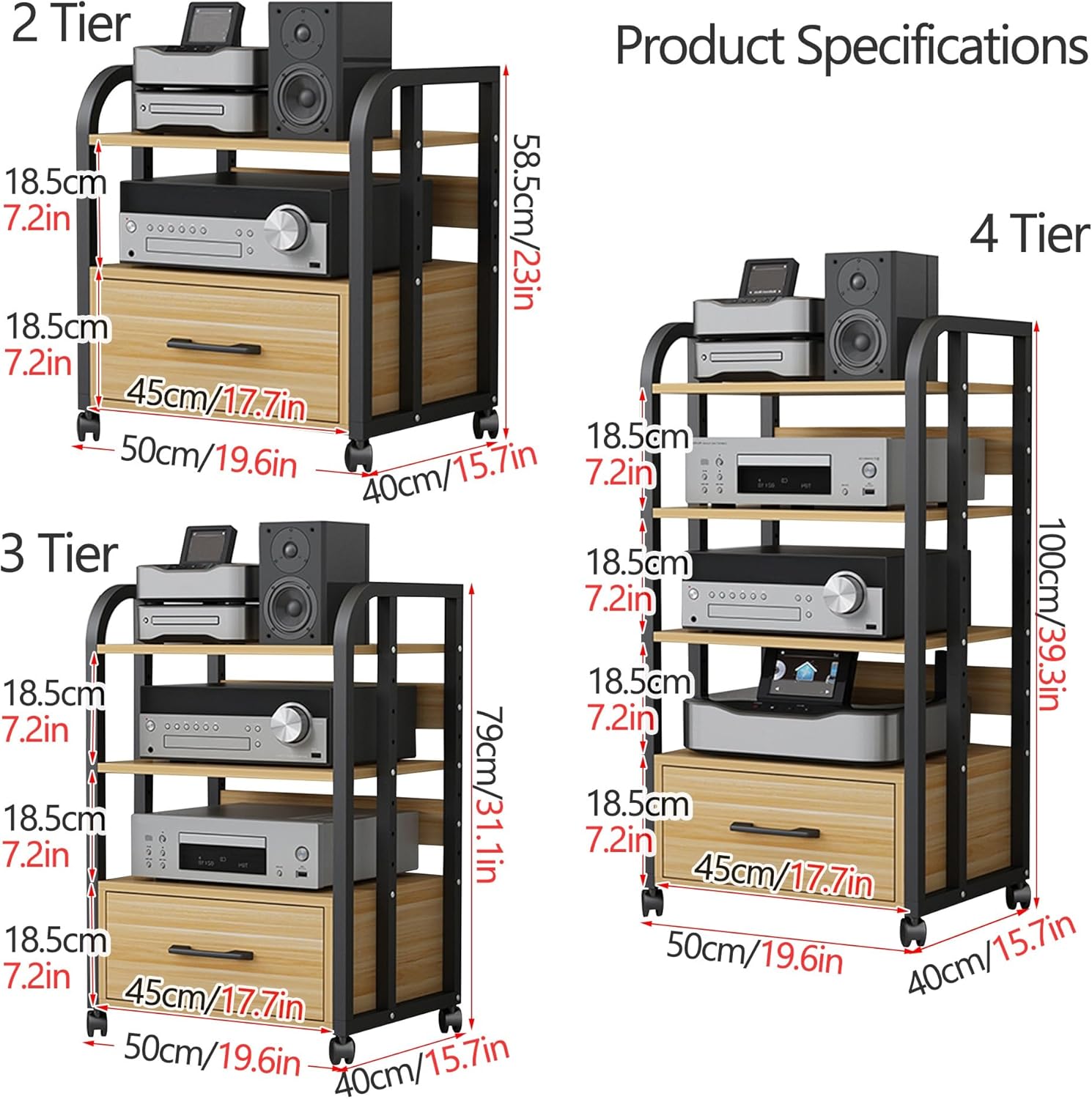 2/3/4-Tier AV Media Stand