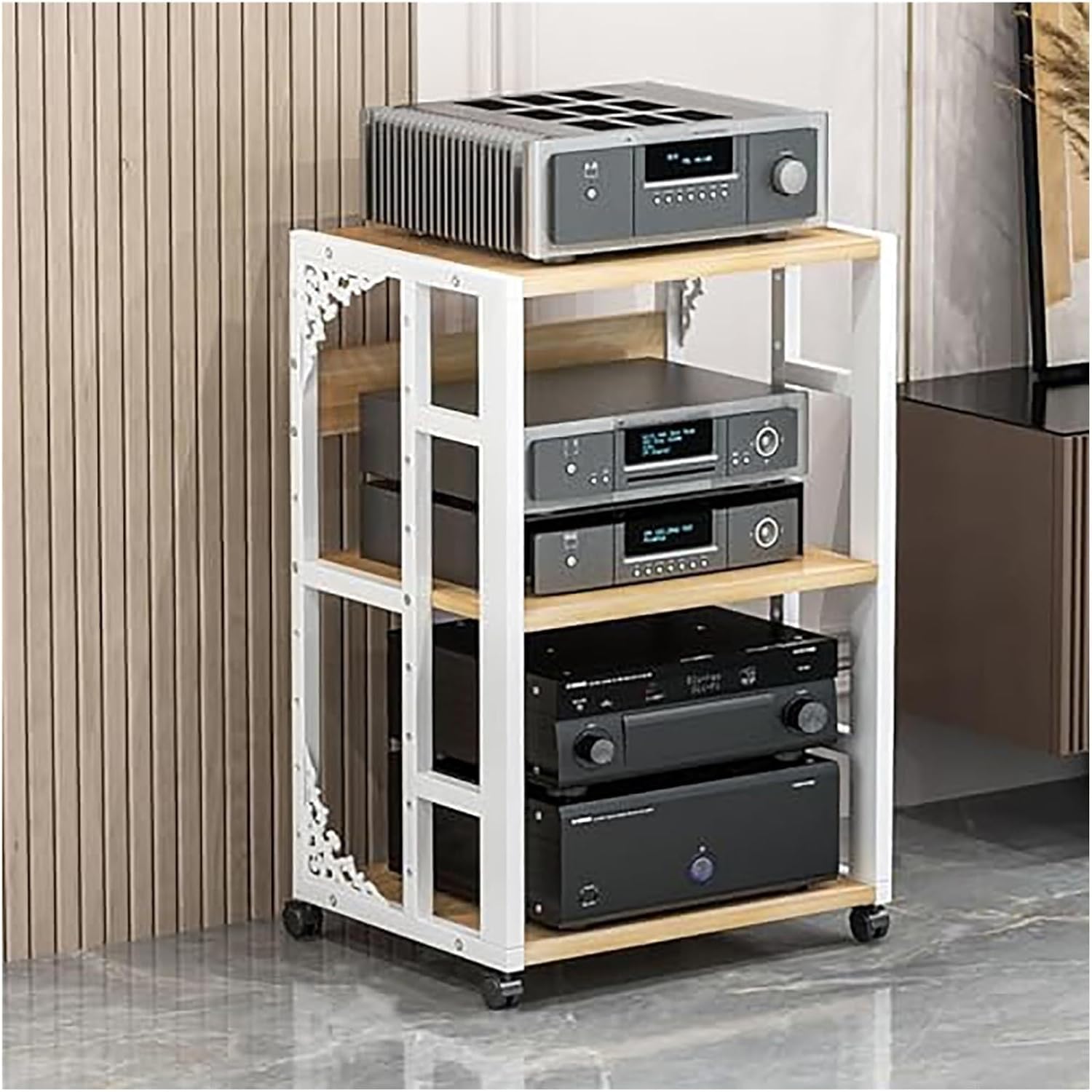 HUANGYANGZ Modern AV Media Stand with 360 Wheels