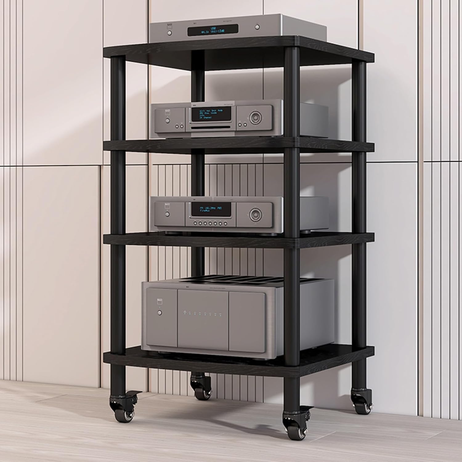 4-Tier Media Stand Audio/Video Component Cabinet