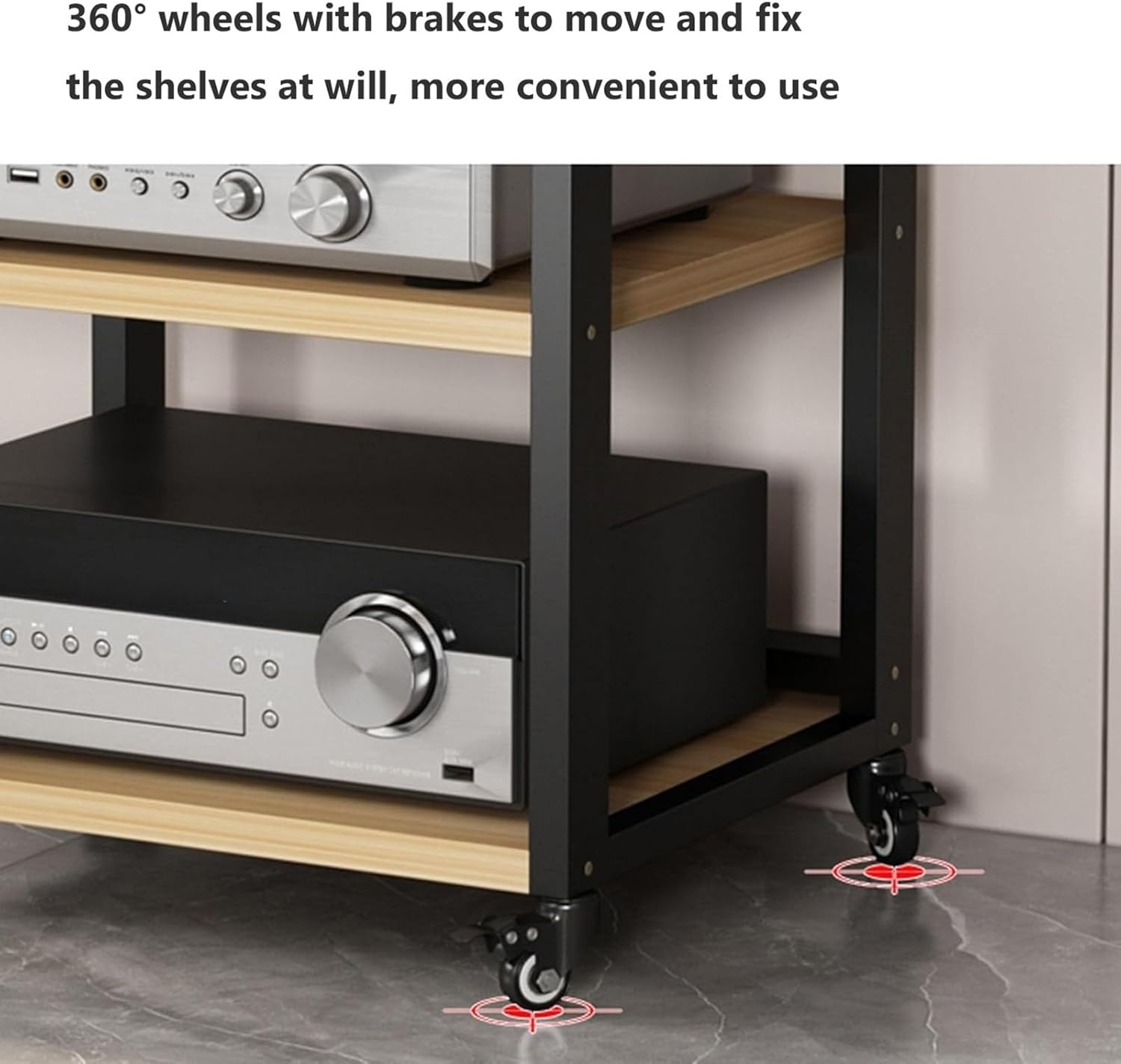 XingLi 4-Tier Audio Video Components Cabinet