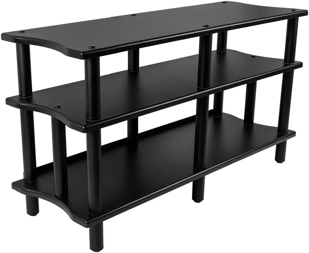 Monolith Heavy Duty Double-Wide 3-Tier AV Stand - 300 Lbs Weight Capacity Per Shelf