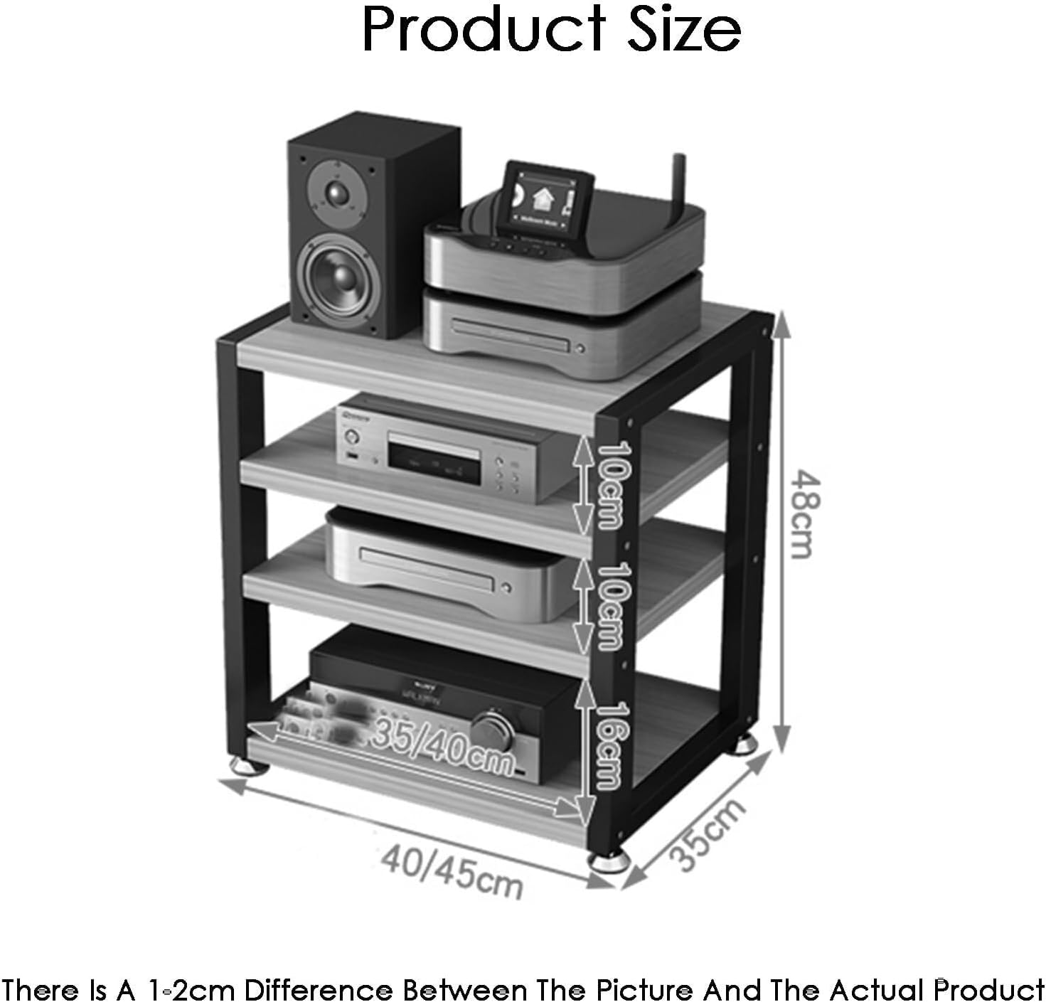 4-Tier Desktop Audio Media Rack