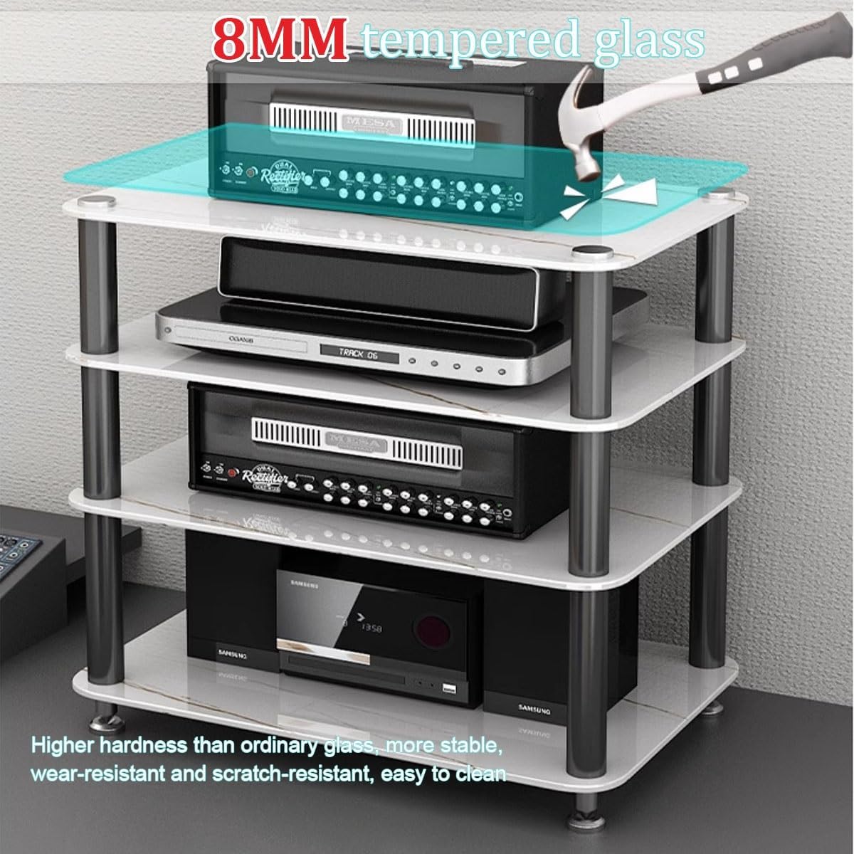 DLYZAYE 4-Tier AV Media Stand