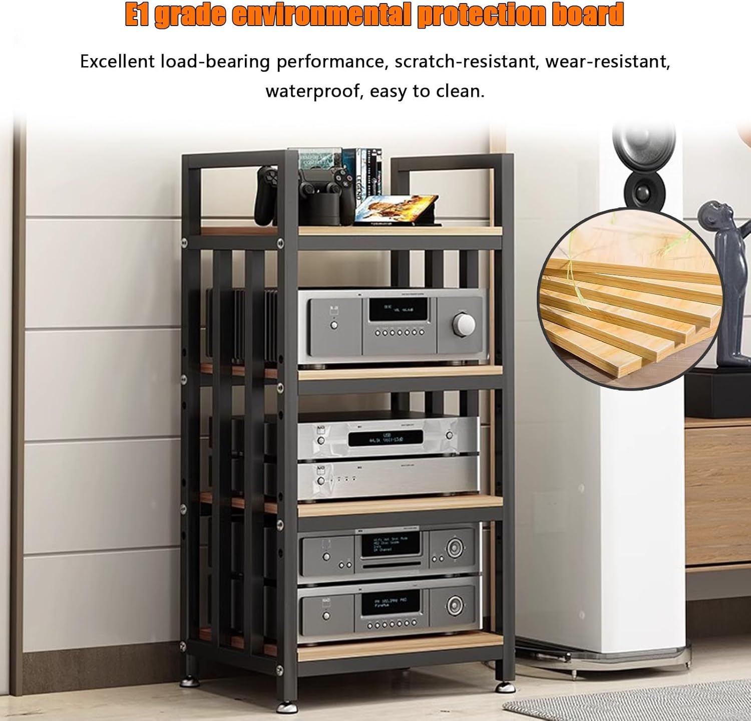 Aimery Stereo Component Cabinet Media Stand Freestanding