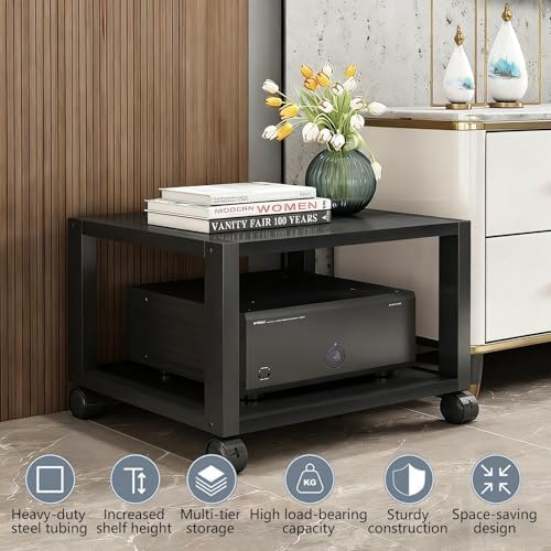 Adjustable 4-Tier AV Media Stand with Wheels