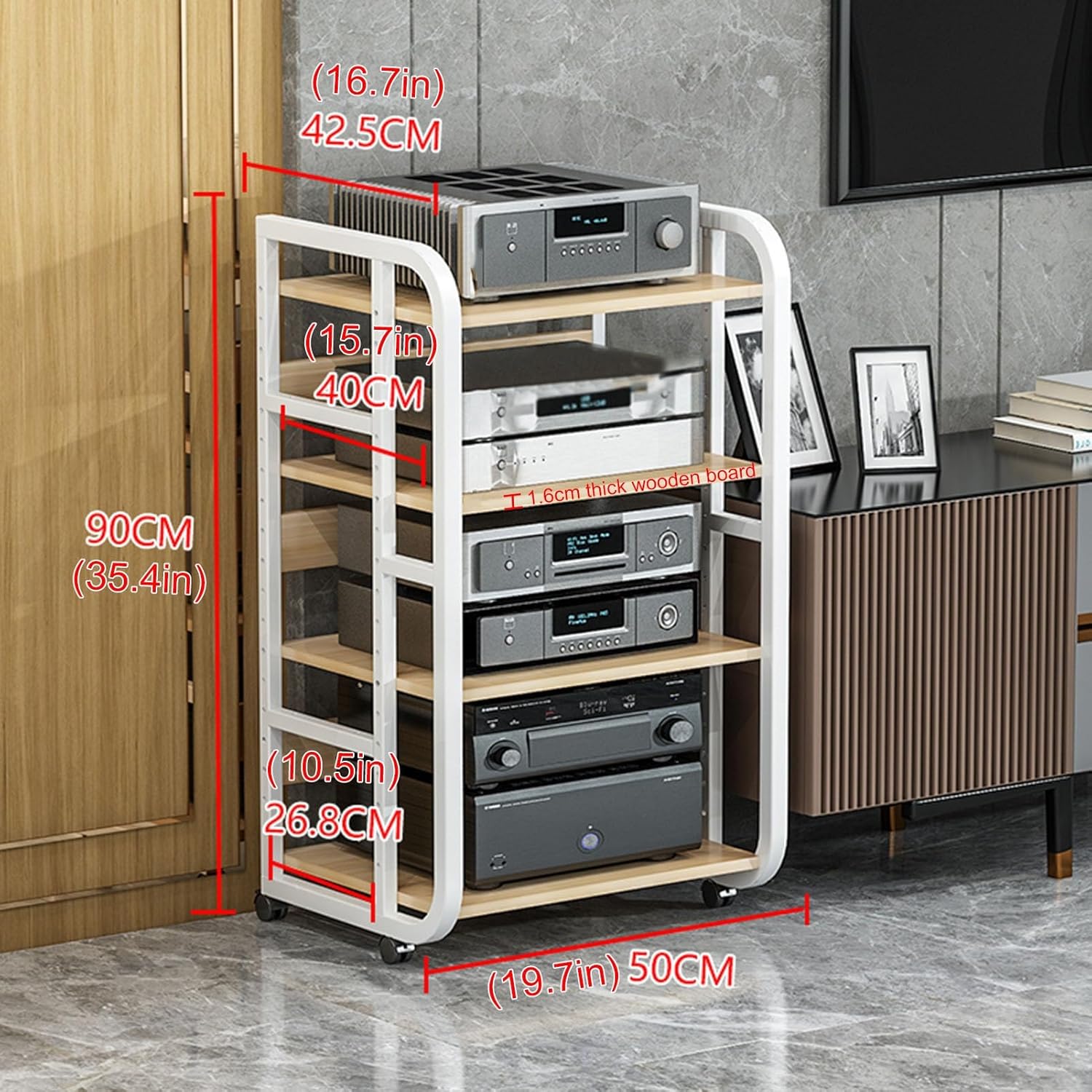 4/5-Tier AV Media Stand Cabinet