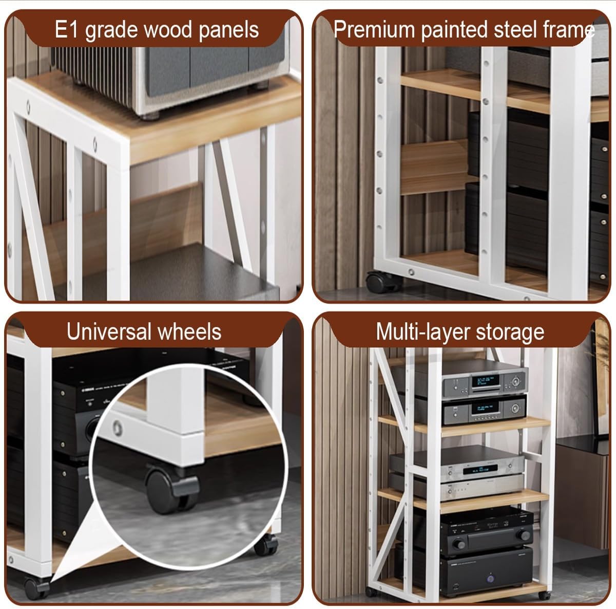 JDPYURV 3/4 Tier Audio-Video Media Stand