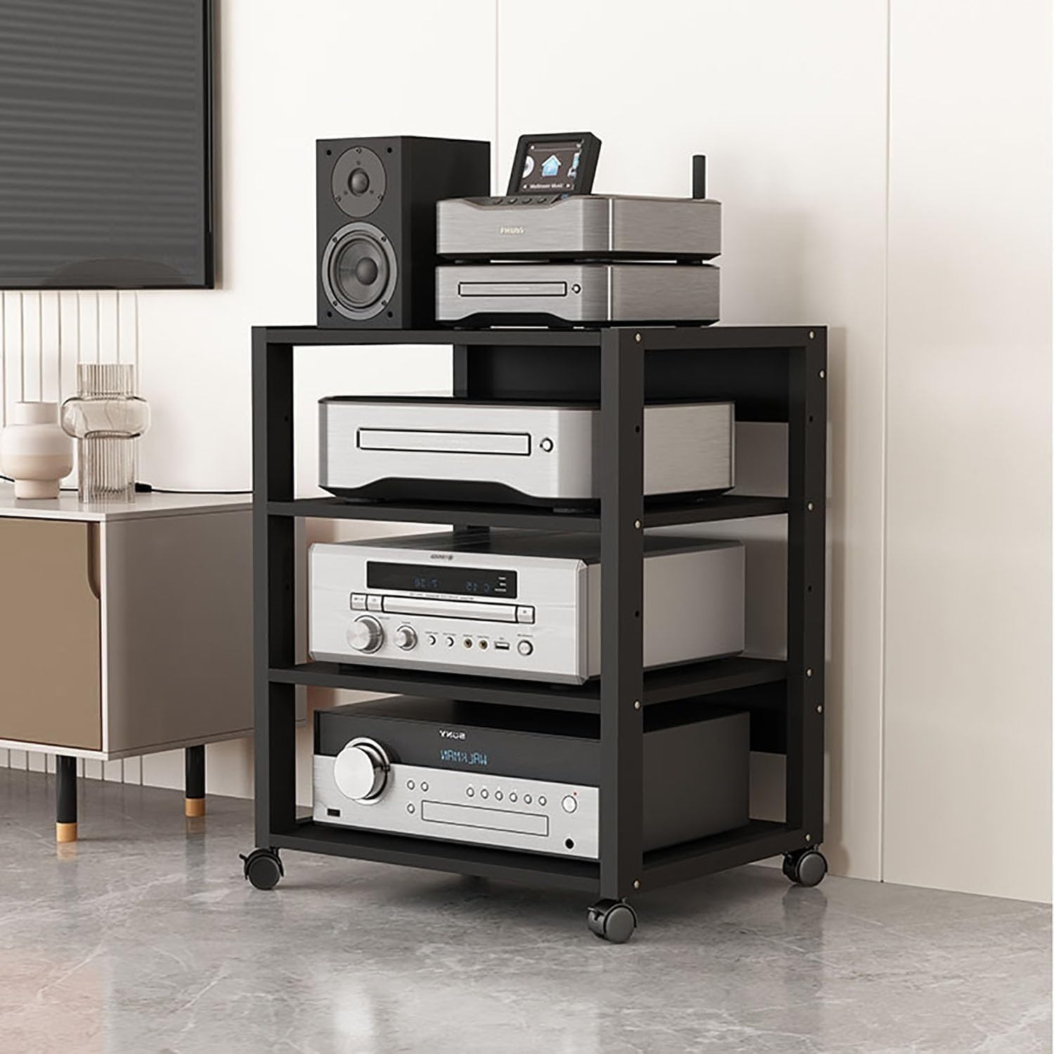 3/4/5 Tier AV Media Tower Stereo Cabinet