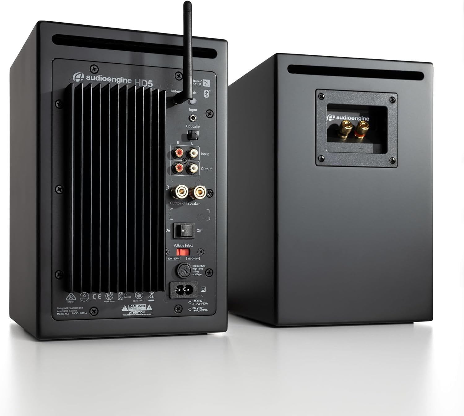 Audioengine HD5 Premium Powered Speakers | 150W Audiophile-Grade Bluetooth 5.0 with aptX HD | Built-in 24-Bit DAC | Real Wood Veneer | Bookshelf Speakers for Home Audio, Studios & Vinyl