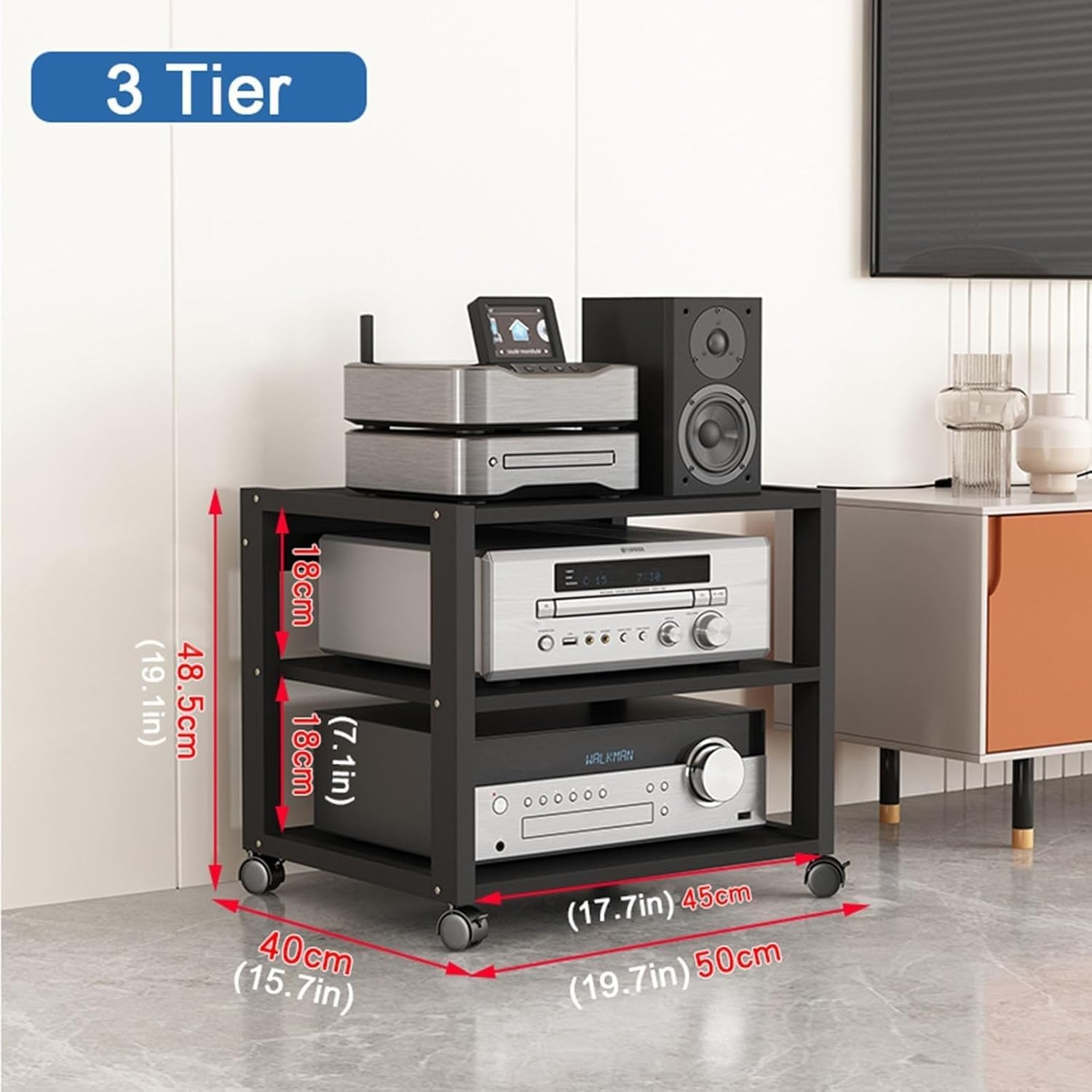 OUKEJNM 4-Tier AV Media Stand