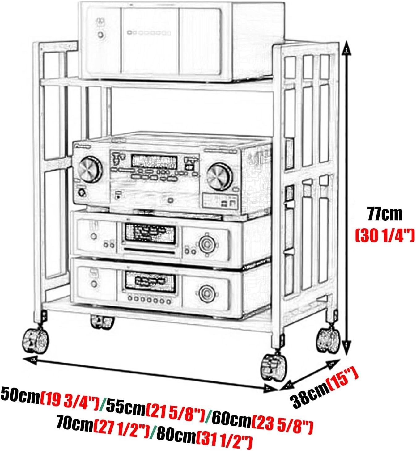 Elitix Movable Audio Equipment Cabinet w/Adjustable Shelf