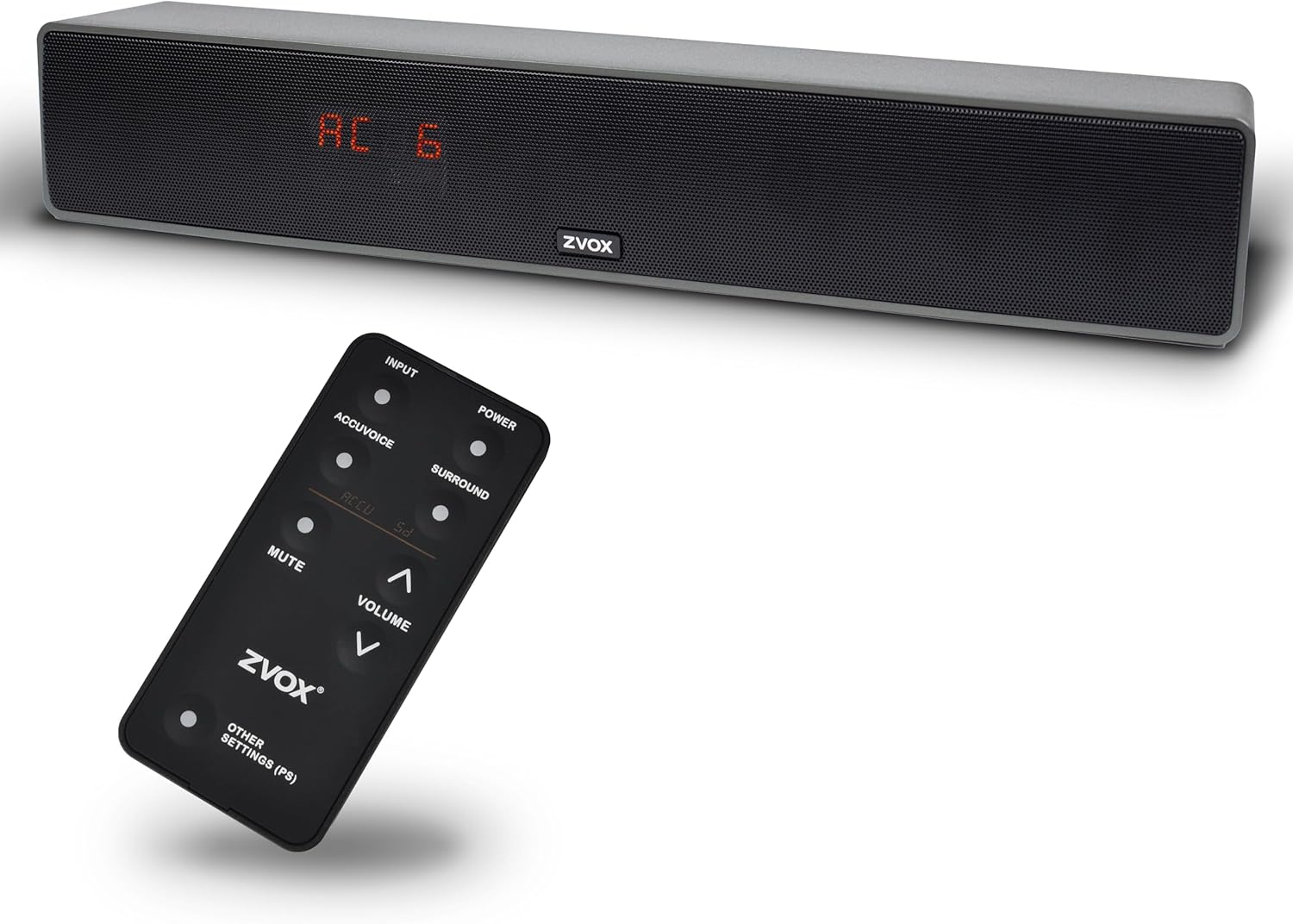 ZVOX Dialogue Clarifying Sound Bar With Patented Hearing Technology - AccuVoice TV Soundbar AV157 Titanium - Twelve Levels of Voice Boost - Home Theater Audio Speakers