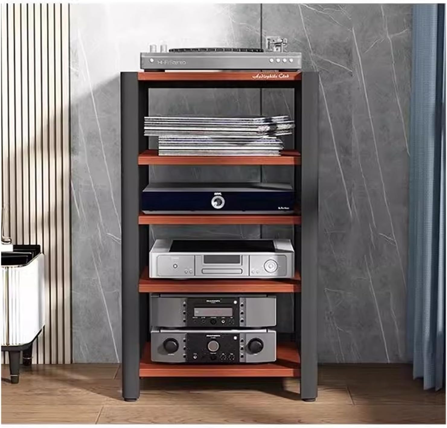 5 Tier Corner Media Storage Cabinet TV Stand