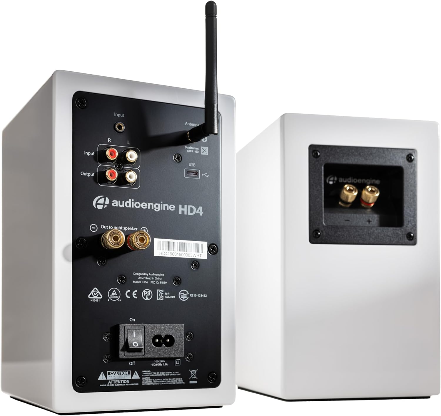 Audioengine HD4 Premium Powered Speakers | 120W Audiophile-Grade Bluetooth 5.3 with aptX Adaptive | Built-in 24-Bit DAC | Hand-Crafted Wood Cabinets | Bookshelf Speakers