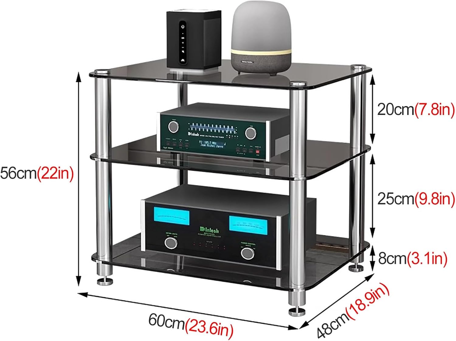 YLLFFLL Modern Stereo Rack System for Home/Office/Living Room