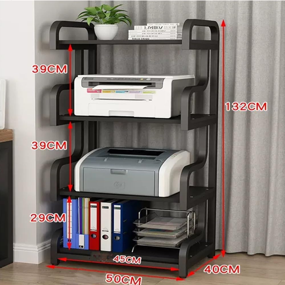 NILZA 52in Media Storage Cabinet AV Media Stand Open AV Cabinet Media Stand Audio Video Component Cabinet Corner Rack Audio Tower Stereo Entertainment Center Cabinet(White+Teak