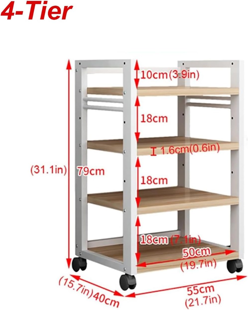 XingLi 4/5-Tier AV Media Stand Audio/Video Rack CD Player Stand Stereo Component Storage Cabinet with Height Adjustable Wooden Shelf