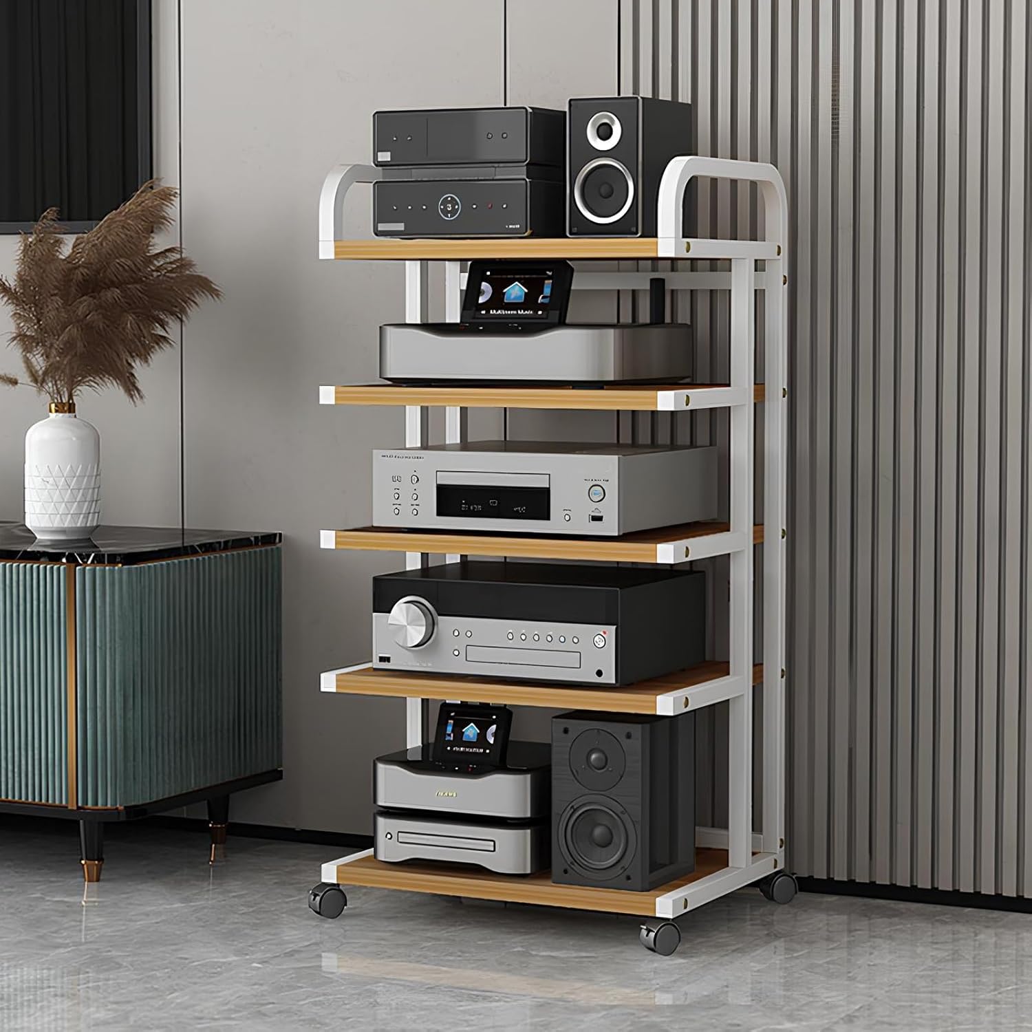 ZCSL Modern Stereo Stand with Wheels