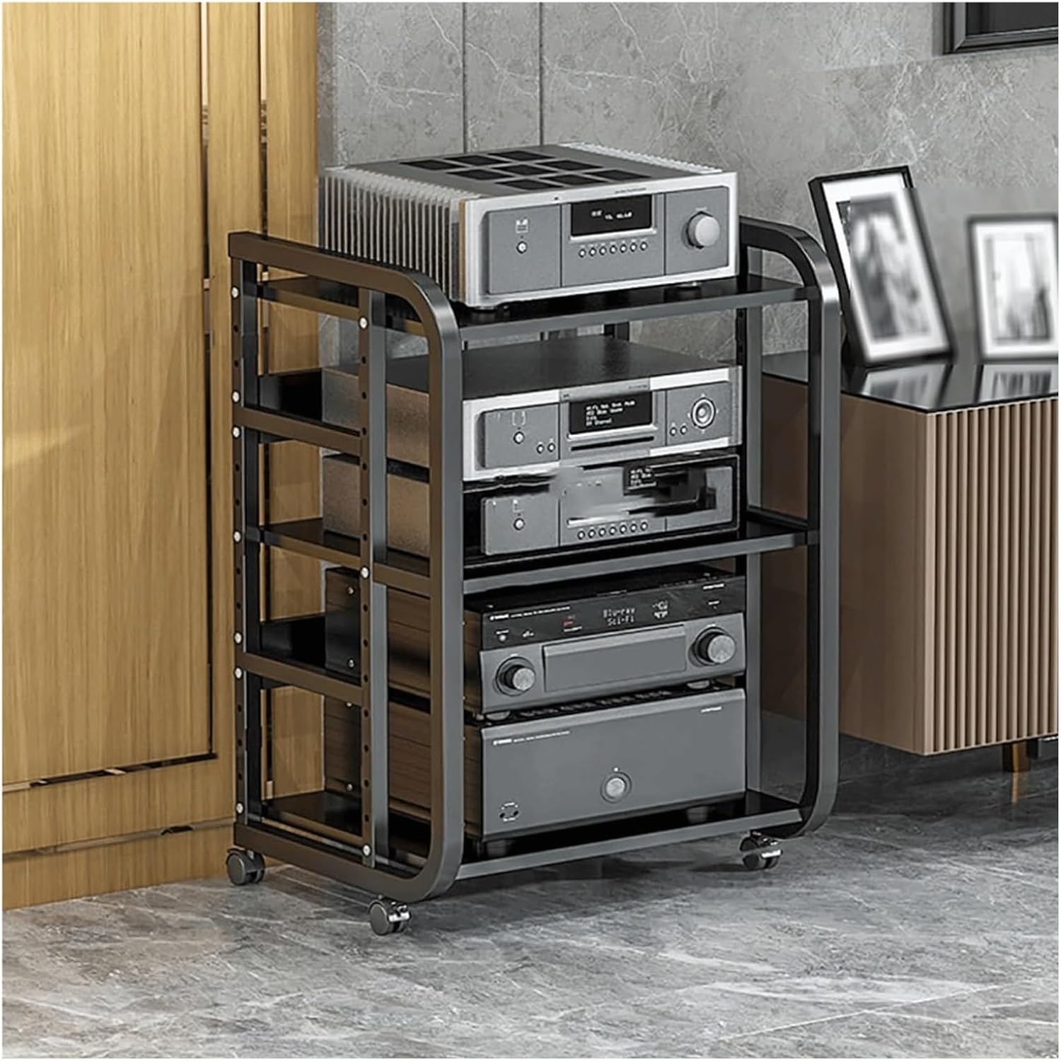 PZEOB 3/4/5 Tier Audio Tower Rack AV Media Player Stand