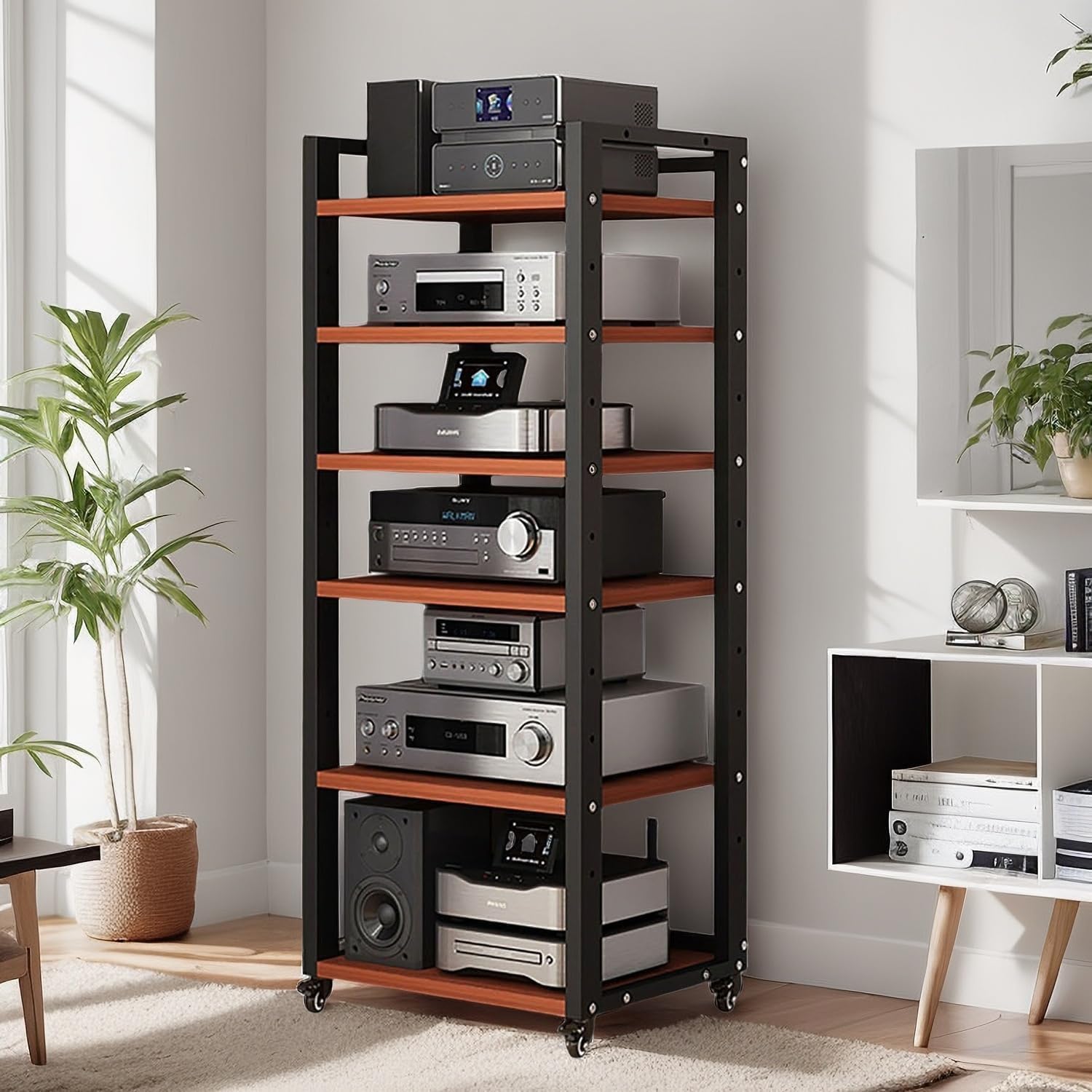 OMKUOSYA 6 Tier Audio Rack Tower