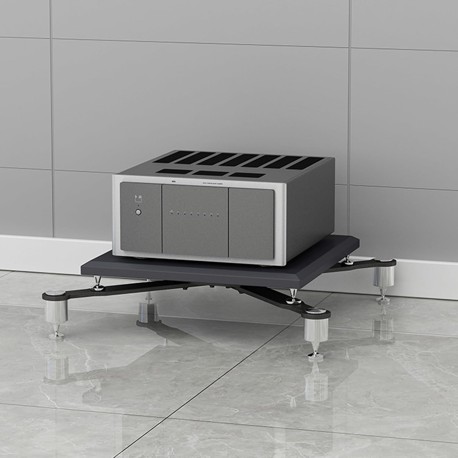 DLYZAYE Silver Audio-Video Media Stand