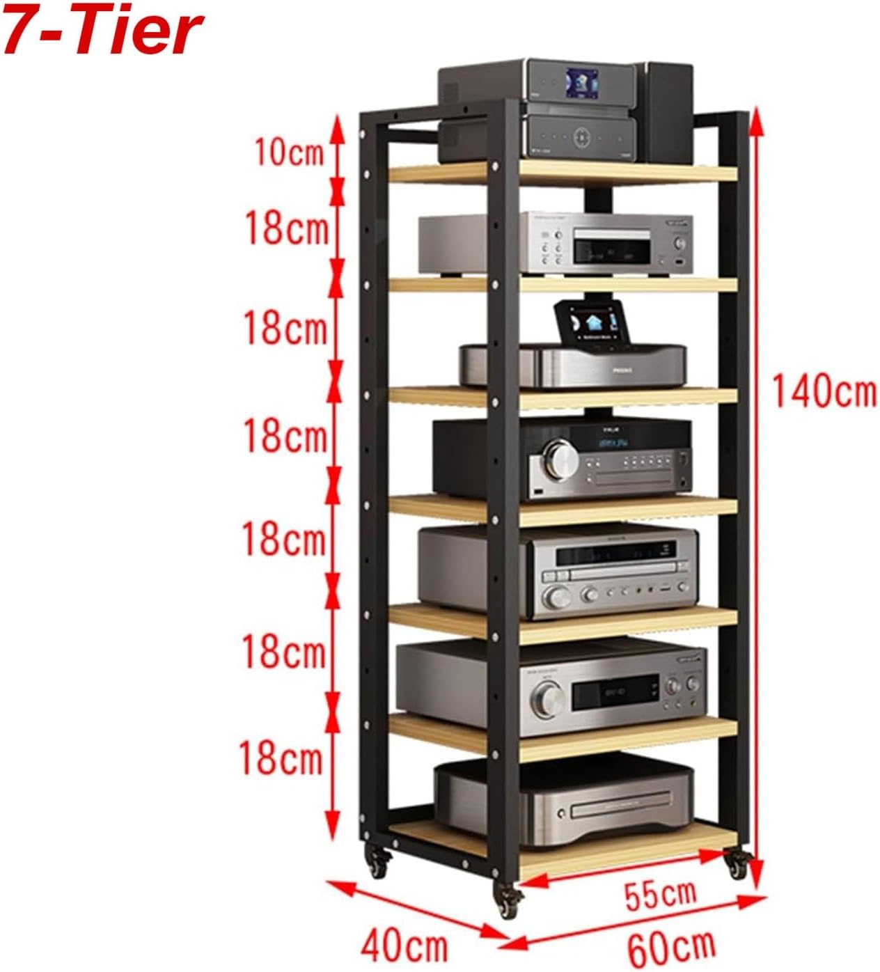 DONGYUE Movable Shelves Media Stand